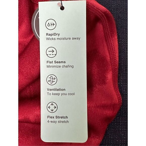 Ideology Plus Size Red Tie-Dyed High Rise Reversible Cropped Leggings Size 2X - Picture 7 of 11